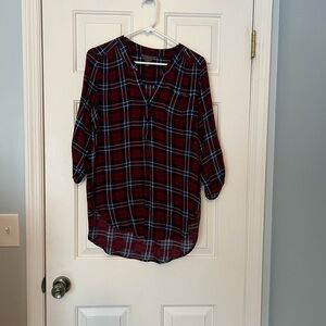 Plaid Women's Top - Red and Black